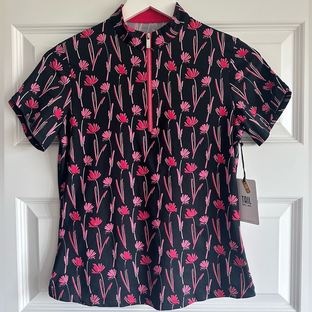 Tail Women's Short Sleeve Mock Neck Tulip Golf Polo